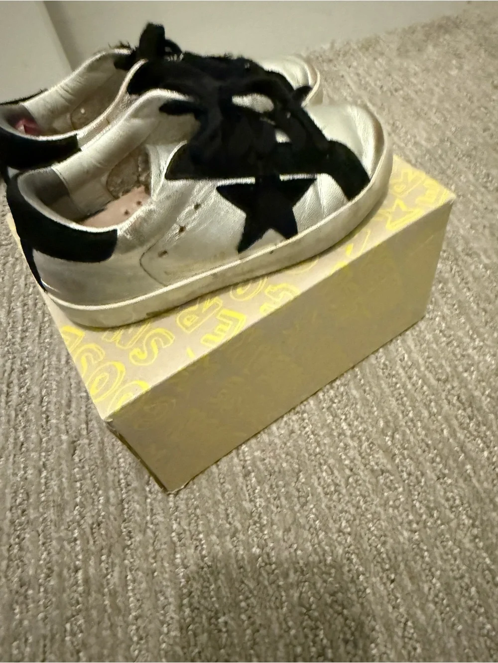 Golden Goose Kids Silver and Black Low-Top Sneakers